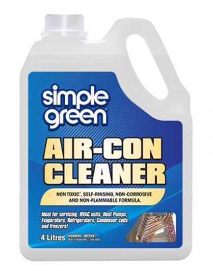 Professional-strength Simple Green Air-Con Cleaner 4L for efficient air conditioning maintenance and safe cleaning near food areas.