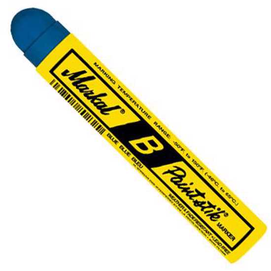 Markal Paintstik B in blue, ideal for durable marking on various surfaces, weather-resistant and easy to use.