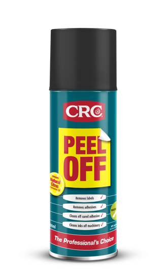 CRC 3352 Peel Off Label Remover 400ml, an effective solution for removing stubborn labels and adhesive residue with d-Limonene.