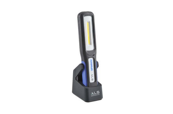Narva ALS Rechargeable L.E.D Inspection Light with 500 lumens, ideal for hands-free use, featuring a strong magnet and glow-in-the-dark face.