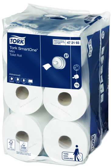 Tork 2Ply Toilet Paper SmartOne Roll - 620 Sheets - Pack of 12