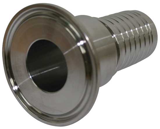 1" SS316 Dixon crimp fitting for triclamp systems, ensuring durable, leak-proof connections in brewing and food processing.