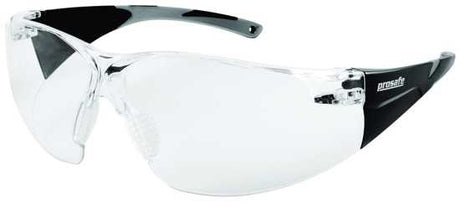 Lightweight clear safety glasses with anti-fog coating, ergonomic design, and deep fit for maximum eye protection.