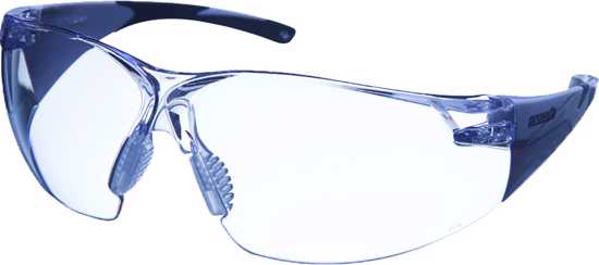 Lightweight safety glasses with ergonomic design, clear hard coat for scratch resistance, and deep fit for optimal ocular coverage.