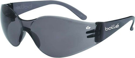 Bolle Bandido Safety Spectacles in smoke, featuring durable polycarbonate, anti-scratch/fog lens, and medium impact protection.