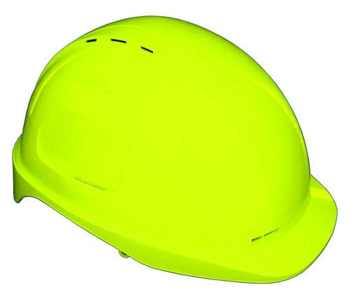 Fluro yellow Prosafe 630 helmet made of polycarbonate, designed for safety, comfort, and easy accessory attachment.