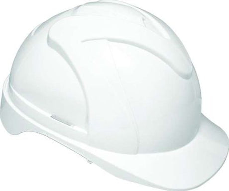 Prosafe 610 White safety helmet with six-point suspension and vents for airflow, certified AS/NZS1801 Type 1.