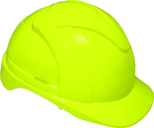 Vibrant Fluro Yellow Prosafe 610 Helmet with six-point harness and ventilation for comfort and safety in hazardous environments.