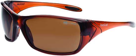 Bolle Voodoo Safety Glasses with brown lenses, offering UV protection and a secure, comfortable wrap-around design.