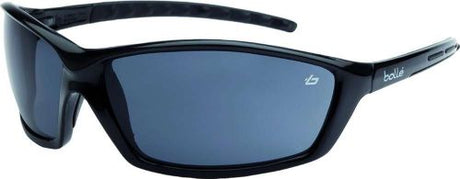 Bolle Prowler Safety Spectacles in smoke finish, offering durability, comfort, and anti-fog, anti-scratch protection for eye safety.