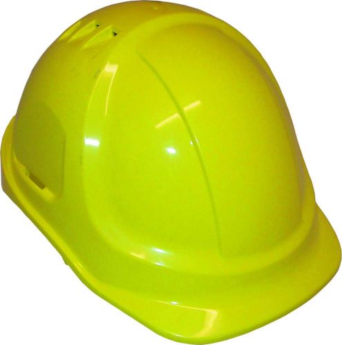 Fluro yellow Protector HC600V helmet with ABS shell, 6-point harness, and vented design for maximum safety and comfort.