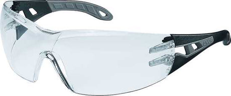 Clear uvex pheos Safety Glasses featuring duo-spherical lenses, anti-fog coating, and a lightweight, comfortable design.