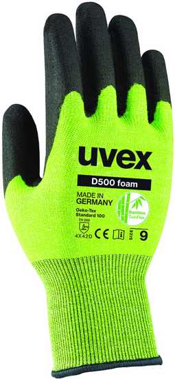 uvex D500 Foam Gloves-Sizes: 7-11 (Pair)