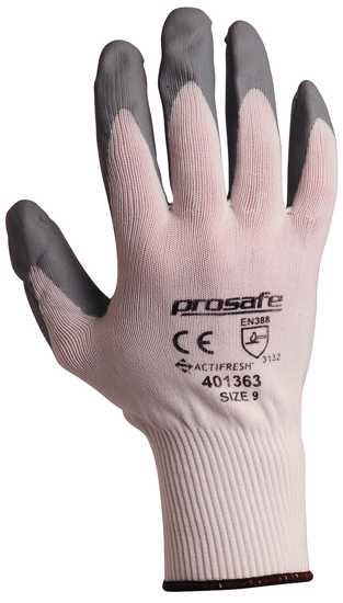 Prosafe Nitrilon Sponge Gloves in sizes S to 2XL, featuring nitrile foam for grip, sensitivity, and durability in various tasks.