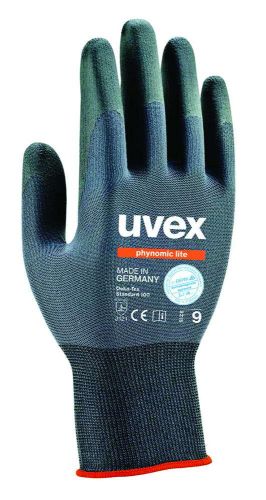 Lightweight Uvex Phynomic Lite Gloves in size 7, offering dexterity, grip, and protection for dry and slightly wet tasks.