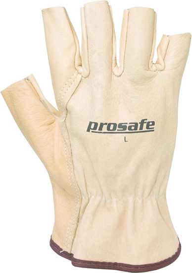 Prosafe G3 Rigger gloves in Large and XL, featuring open fingertips for enhanced dexterity and comfort, made of durable leather.