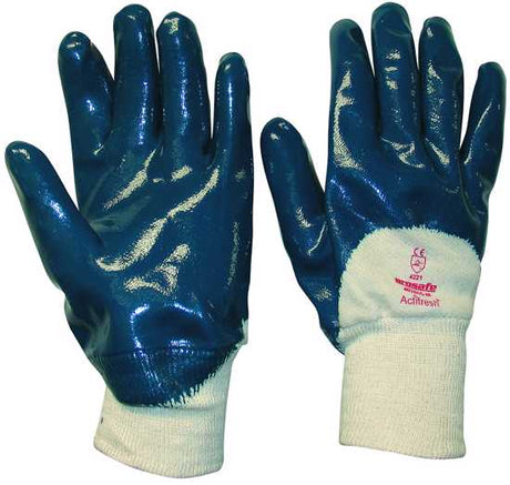 Prosafe Hercules Full Coat Gloves in S-XL offer durable nitrile-coated protection for heavy-duty tasks in construction and maintenance.
