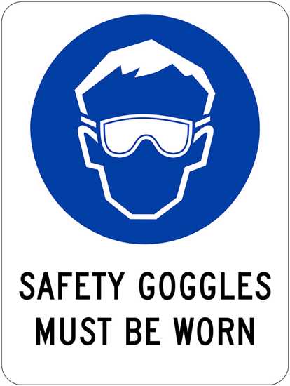 Mandatory Sign | Safety Goggles Must Be Worn-W180mm x H250mm-Single Sided