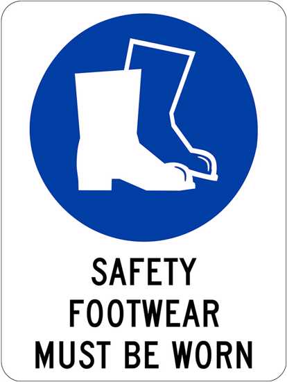 Mandatory Sign | Safety Footwear Must Be Worn-W90mm x H125mm-Pack of 5