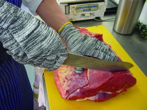 Cut Resistant Glove - XL, featuring EN 388 Cut Level 5 protection, FDA compliant for food handling, ideal for various processing tasks.