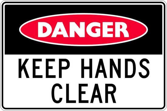 Danger Sign | Keep Hands Clear-W300mm x H225mm-Single Sided