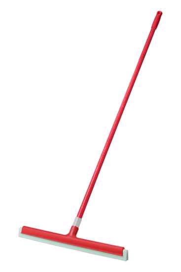 Floor Squeegee 55cm with double blades, red, lightweight fibreglass handle, ideal for efficient cleaning of floors and walls.