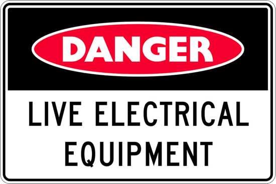 Danger Sign | Live Electrical Equipment-W300mm x H225mm-Single Sided