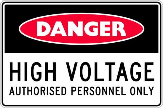 Danger Sign | High Voltage Authorised Personnel-W300mm x H225mm-Single Sided