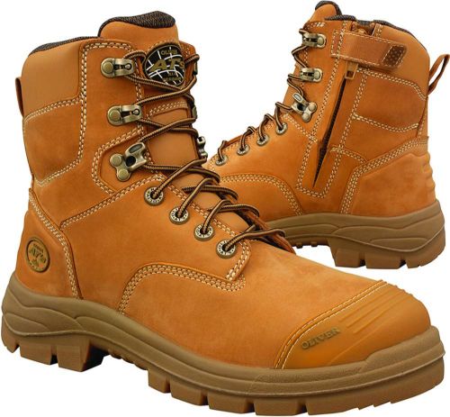 Oliver 55-332Z Zip Sided Safety Boots - Wheat (Size 5)