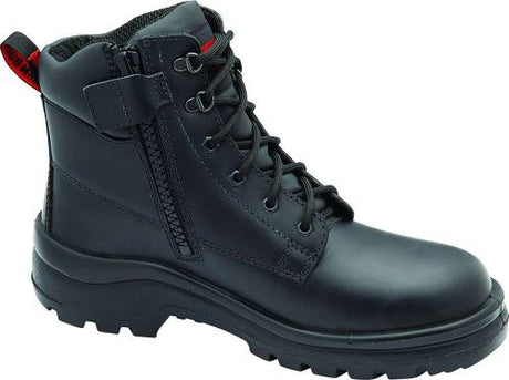 John Bull Elkhorn 5588 Zip Sided Safety Boots in black, Size 5; durable, heat-resistant, and ergonomically designed for comfort.