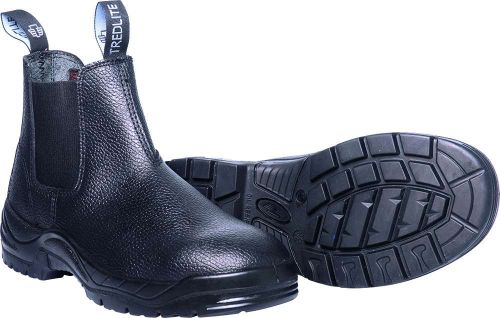 Black Tredlite Huntly Safety Boots for size 6, featuring heat-resistant DDPU sole and cushioned PU midsole for comfort.