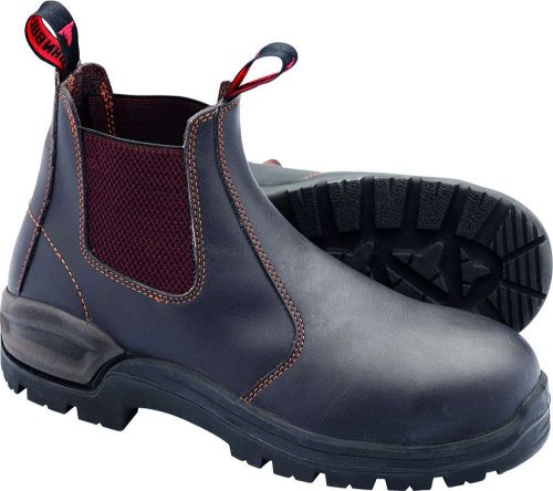 John Bull Raptor 4282 Claret safety boots (Size 5) featuring heat-resistant sole and CushionCore comfort system for all-day wear.