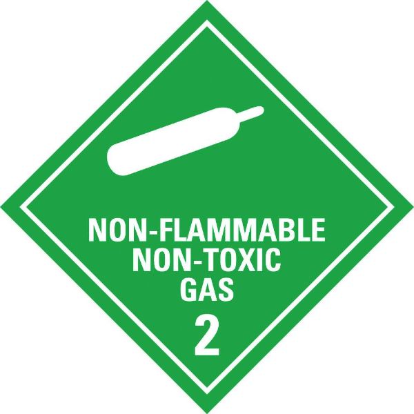Compressed Gas Sign, 250x250mm, durable vinyl, enhances safety, weather-resistant, ideal for hazardous areas indoors/outdoors.