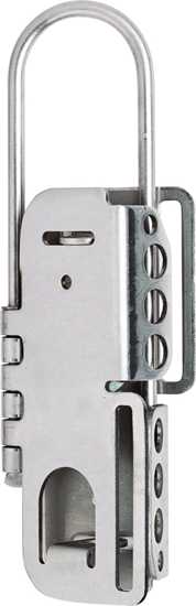 Master Lock S431 Steel Lockout Hasp with 25mm jaw clearance, holds 8 padlocks for safe lockout/tagout procedures.