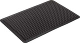Ergo Mat 1200 x 900mm in black, featuring raised bubble texture for comfort and anti-creep feet for stability during standing work.