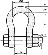 Bullivants Safety Bow Shackle 8.5T with safety pin, ideal for stable lifting connections, corrosion-resistant, 8.5t WLL.