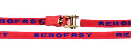 Aerofast Fastlock Tiedown, 25mm x 5m, 500kg; durable, UV resistant, water-repellent ratchet strap for secure load transport.