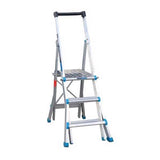 AdjustaStep 3-5 Step Telescopic Ladder with adjustable height, sturdy platform, and built-in handrail for safety and stability.