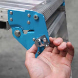Lightweight 3-step folding work platform; 150kg load capacity, safe locking hinges, compact for easy transport and storage.