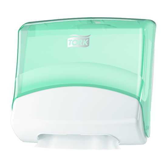 Tork W4 Folded Wipers Dispenser White/Turquoise (Each)