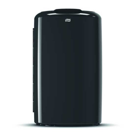 Tork B1 50L black plastic rubbish bin, designed for commercial use, featuring easy loading and unloading for maintenance.