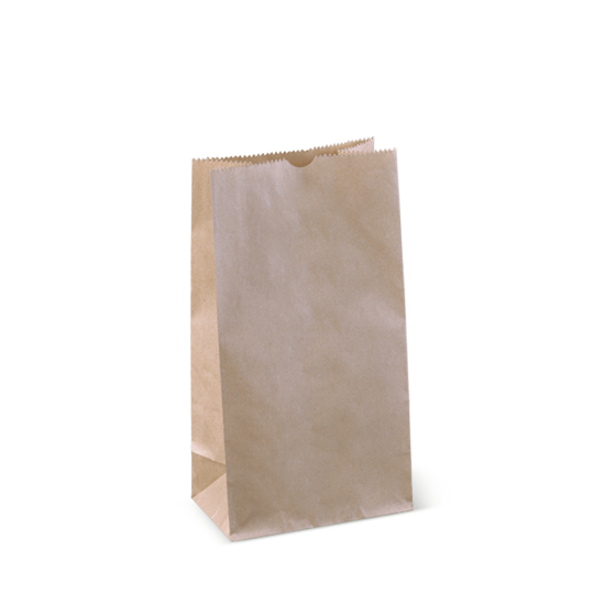 #4 Block Bottom Light Duty Paper Bags - 240 x 127 x77mm - 2000 - Case