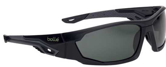 Bolle Mercuro Safety Glasses in grey with polarised lens for UV protection, featuring a wrap-around design and comfortable fit.