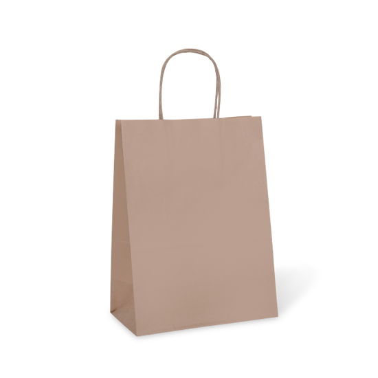 #10 Small Petite Paper Twist Handle Bag Brown - 275 x 205 x 110mm - 250 - Case