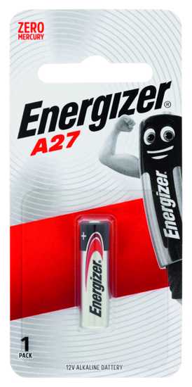 Energizer A27 alkaline battery pack for keyless entry, remotes, and electronics, delivering reliable, long-lasting power.