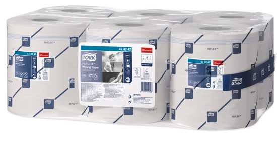 Tork M4 Reflex Multipurpose Wiping Paper White-300m-6 Rolls (Case)