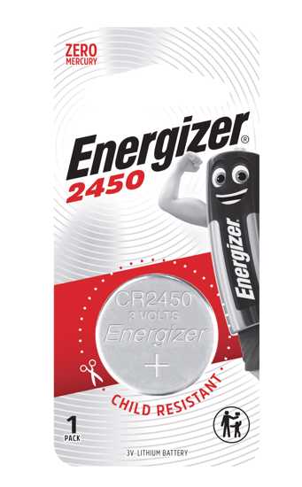 Energizer Coin 2450 battery pack for reliable, long-lasting power in watches and small electronics, eco-friendly with zero mercury.