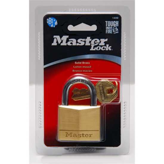 Durable 40mm brass padlock with 22mm steel shackle, offering high security for lockers, gates, and storage units.