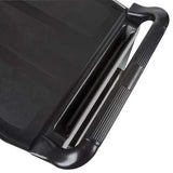 Rubbermaid 3 Tier Black Utility Cart with open sides, durable design, and non-marking casters for easy transport and organization.