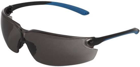 Prosafe Griffon Safety Glasses in smoke color, featuring ergonomic design, TPR comfort pads, and scratch-resistant lenses for eye protection.